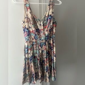 Love Culture Blue and Pink V-Neck Sundress